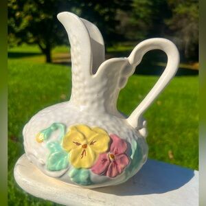Weller Pottery 💚 Double Pansy Pitcher 🌸